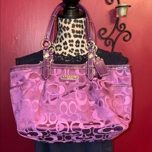 Coach Purple Iridescent Signature Tote